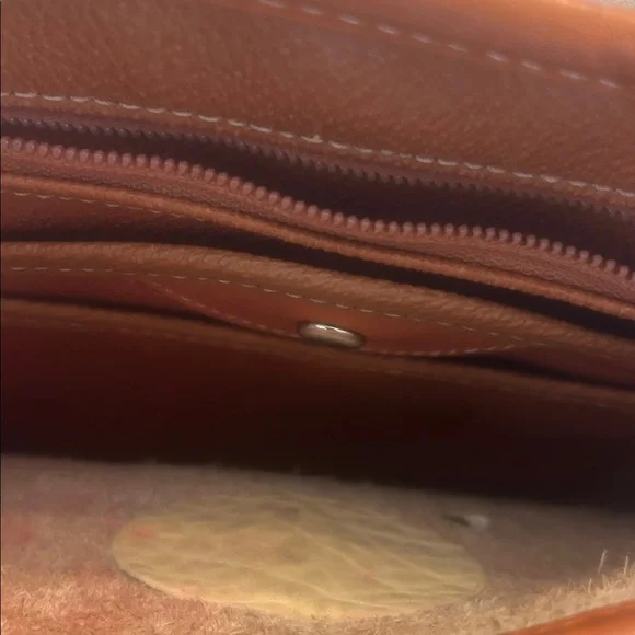 Vintage Dooney & Bourke AWL Calvary Spectator Taupe Brown Leather Crossbody Bag - Picture 8 of 9